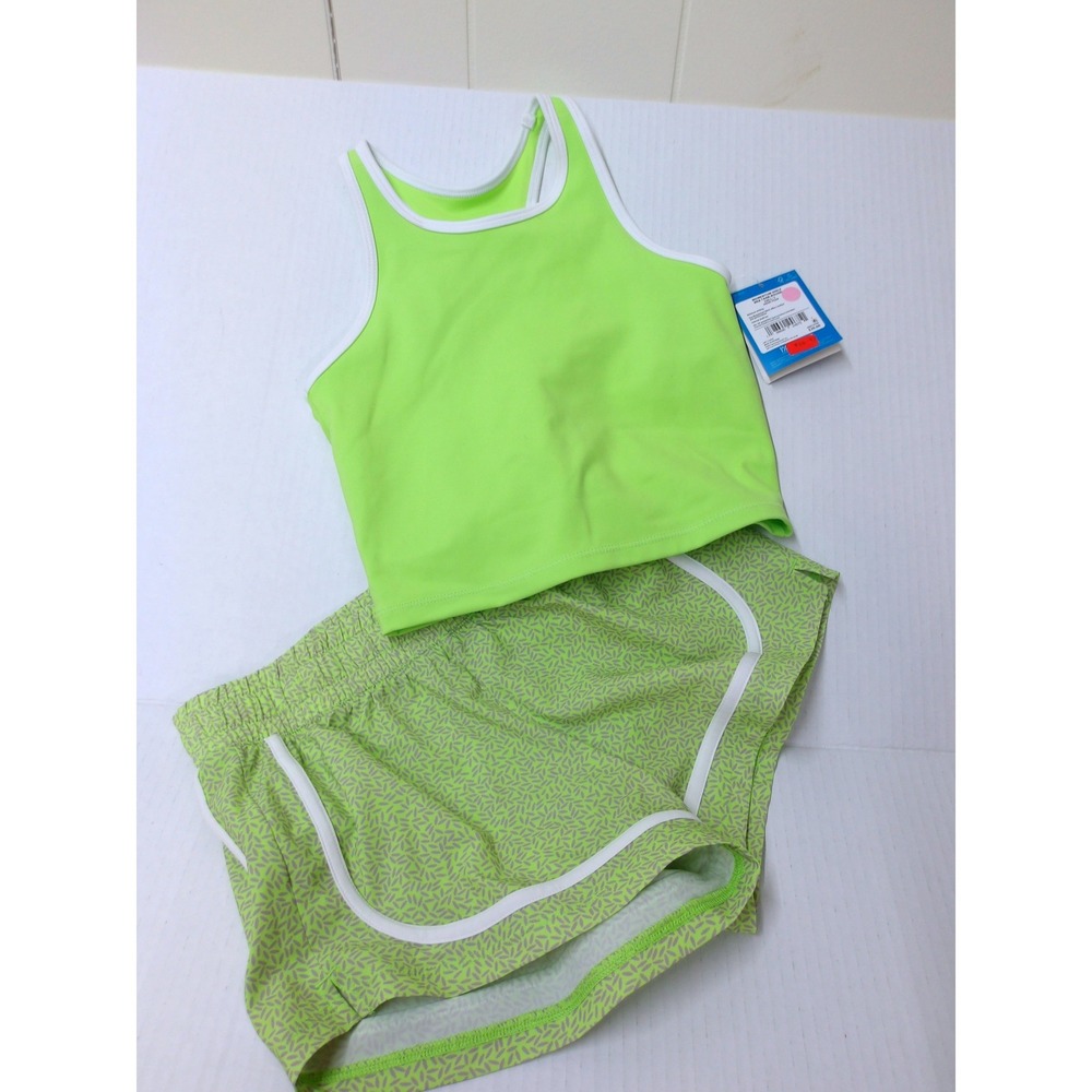 DSG‎ Girls Lime Green Momentum Tank and Stride Shorts 2-Pc Set S /#26489
